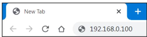 New Tab ← → ↻ 192.168.0.100