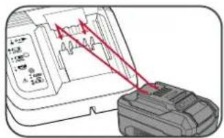 Diagram showing a device with labeled ports and red arrows indicating direction, possibly illustrating a measurement or calibration process.