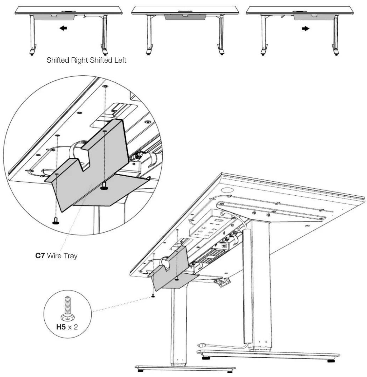 Shifted Right Shifted Left C7 Wire Tray H5 x 2