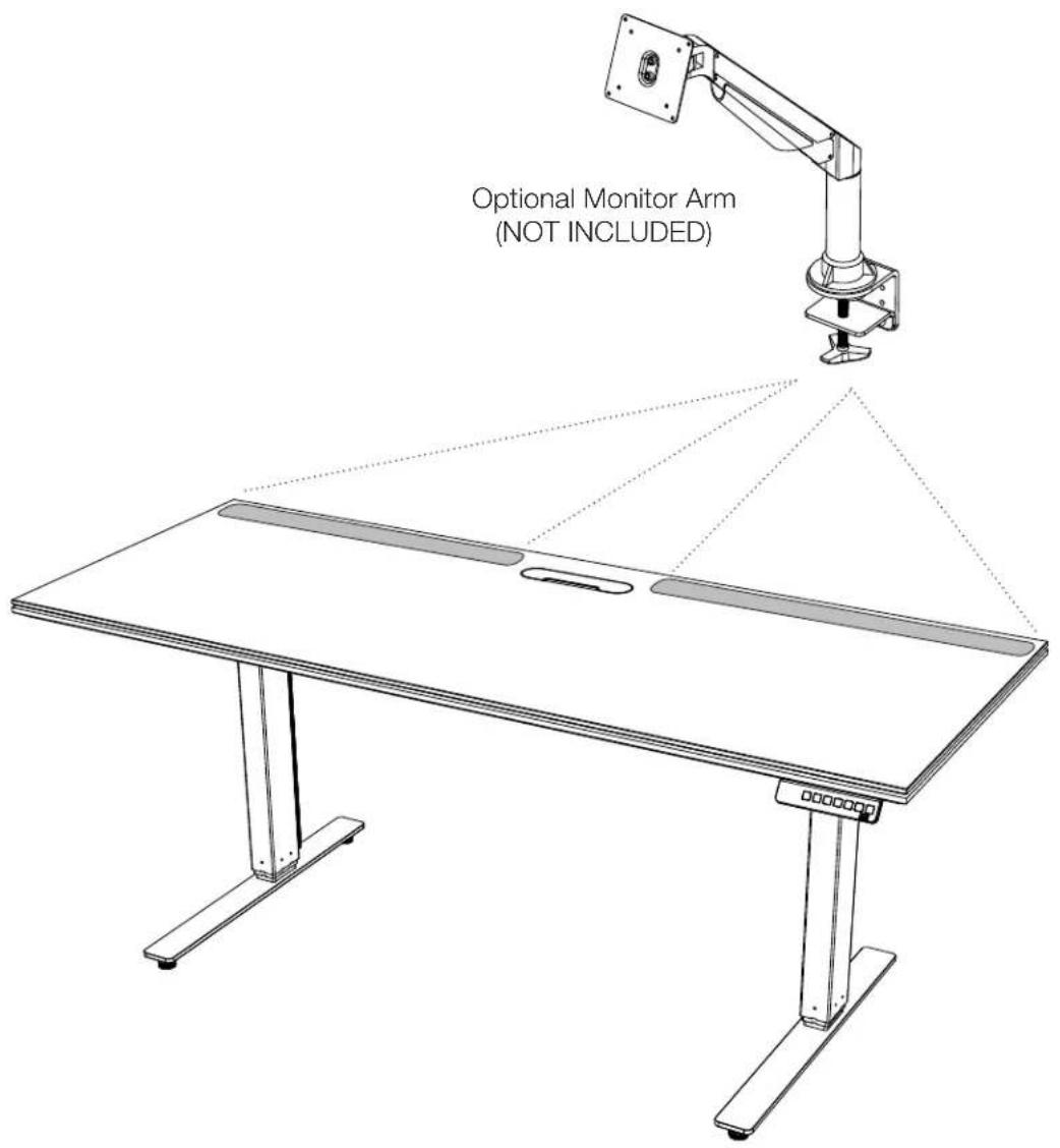 Optional Monitor Arm (NOT INCLUDED)