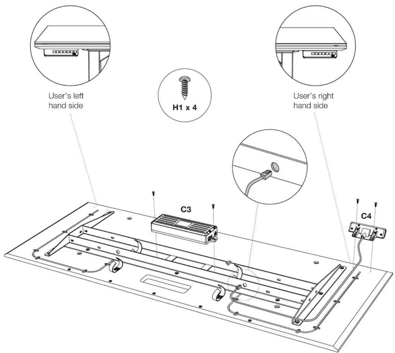 User's left hand side H1 x 4 User's right hand side C3 C4