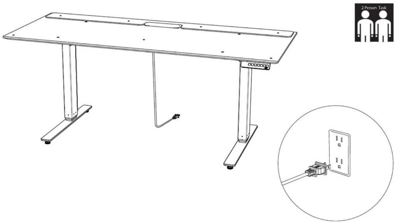 BDI Sequel 6052 - Step 8 - Turn the desk upright and plug it in to adjust the height - 1