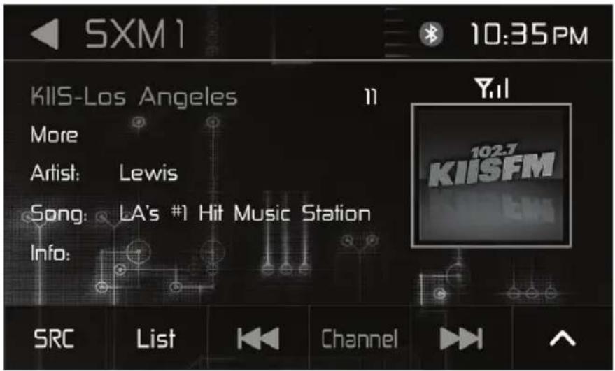 SXM1 10:35PM KIIIS-Los Angeles More Artist: Lewis Song: LA's #1 Hit Music Station Info: Y.1l 102.7 KIISFM SRC List Channel