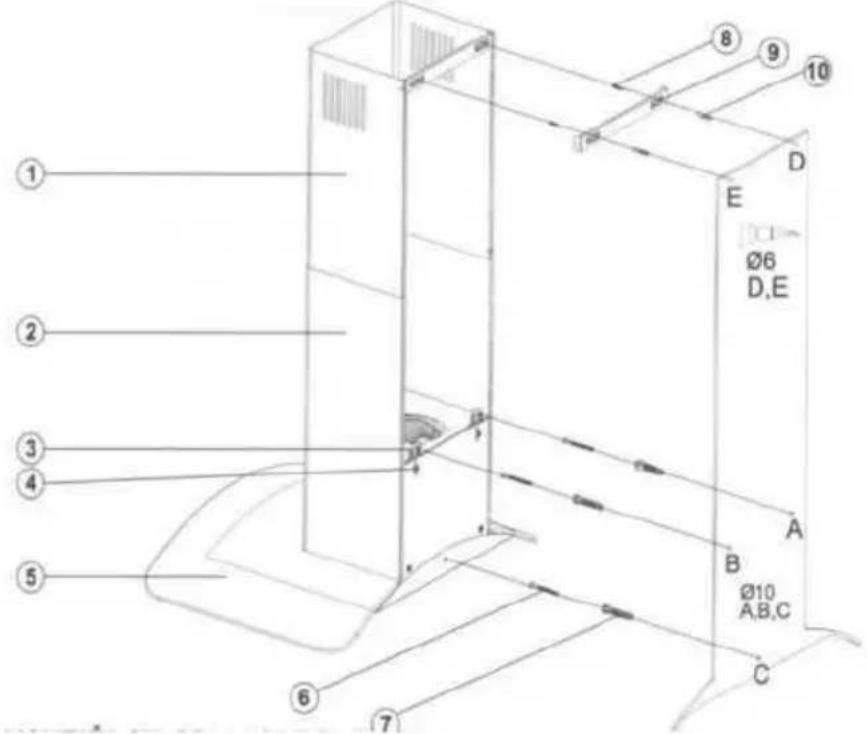 VOX CGL 950 IX - Esquema de instalação e peças - 1