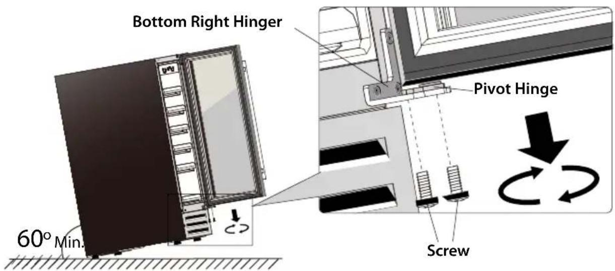 Bottom Right Hinger 60° Min. Pivot Hinge Screw