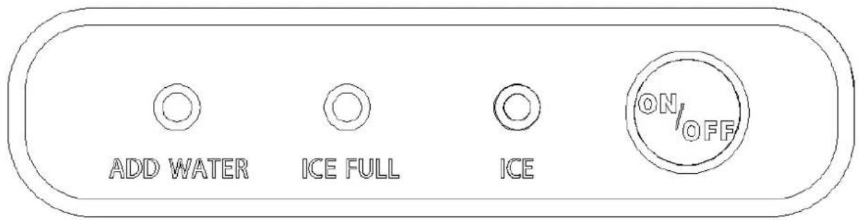 ADD WATER ICE FULL ICE ON/OFF