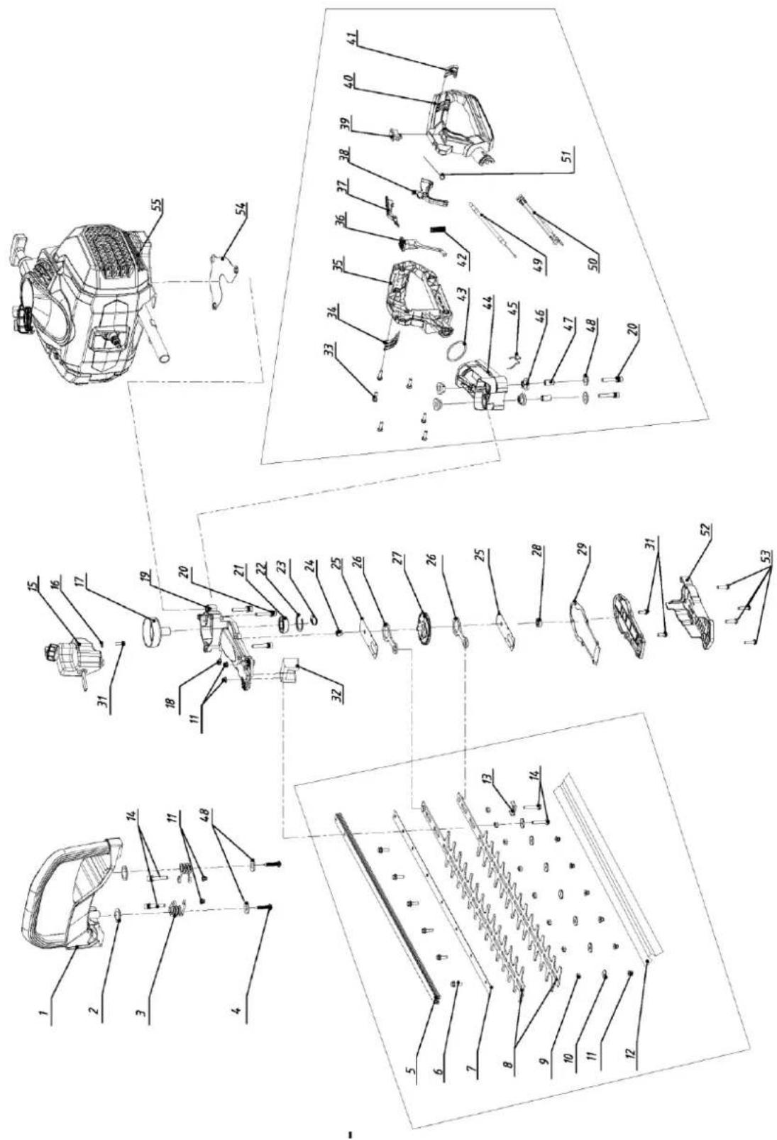 Zipper ZI-BHS605 - Explosionszeichnung Trimmer/ Exploded View Trimmer / Vista de despiece retestadora - 1