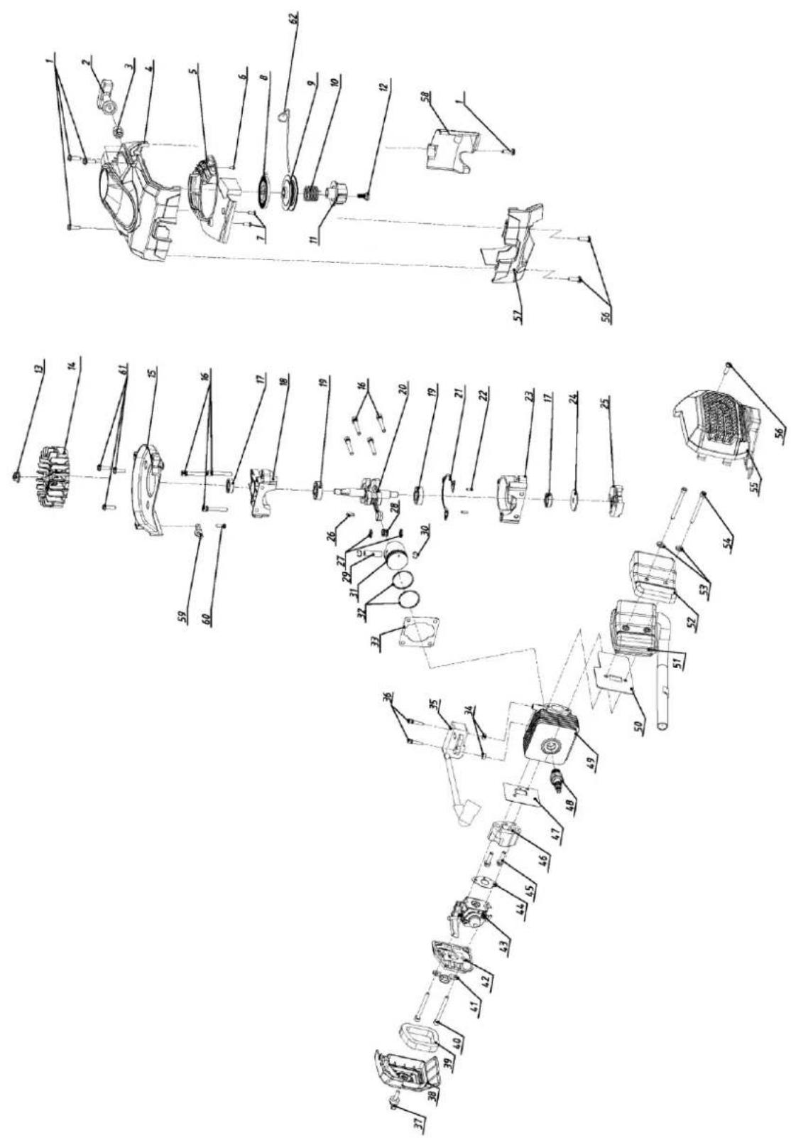 Technical diagram of a mechanical assembly with numbered components for identification and assembly reference.