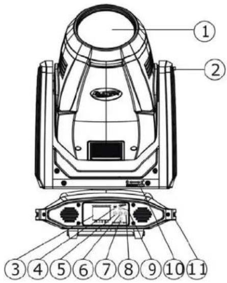 Technical diagram of a mechanical device with numbered components and internal structure annotations