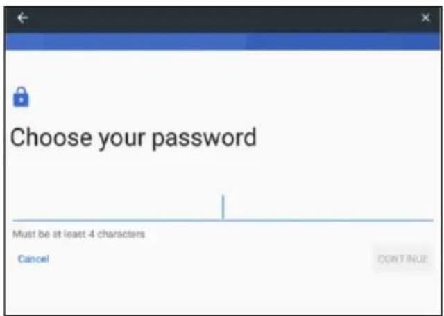 Choose your password Must be at least 4 characters Cancel CONTINUE