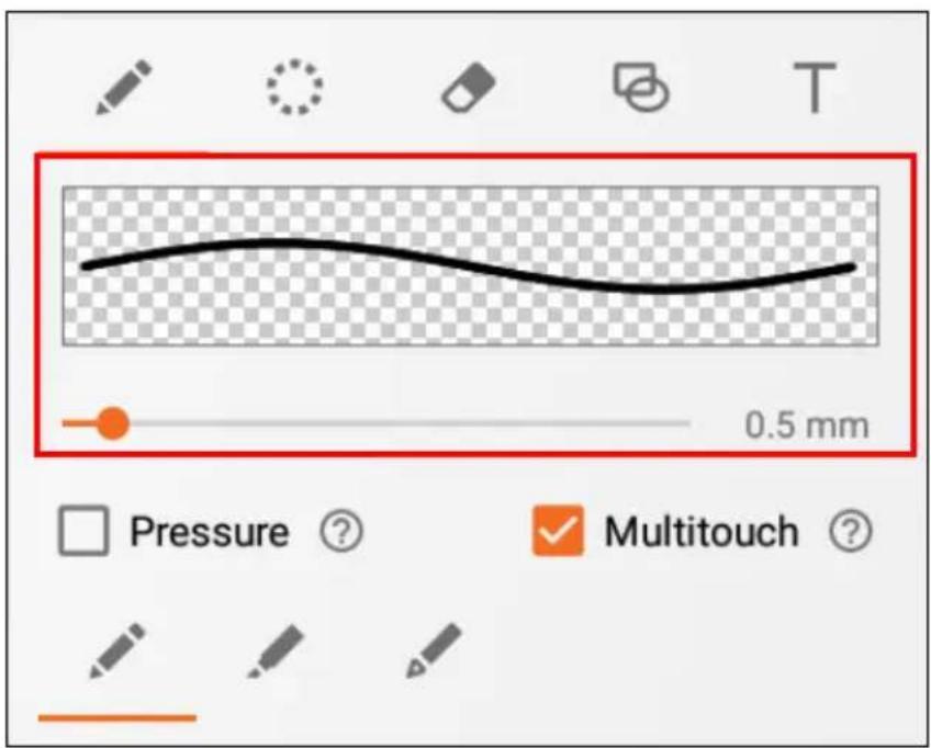 0.5 mm Pressure ? Multitouch ?