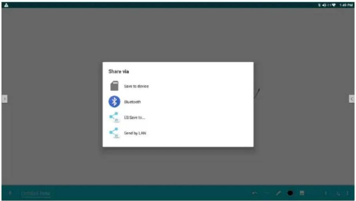 Share via Save to device Bluetooth EB Save to... Send by LAN