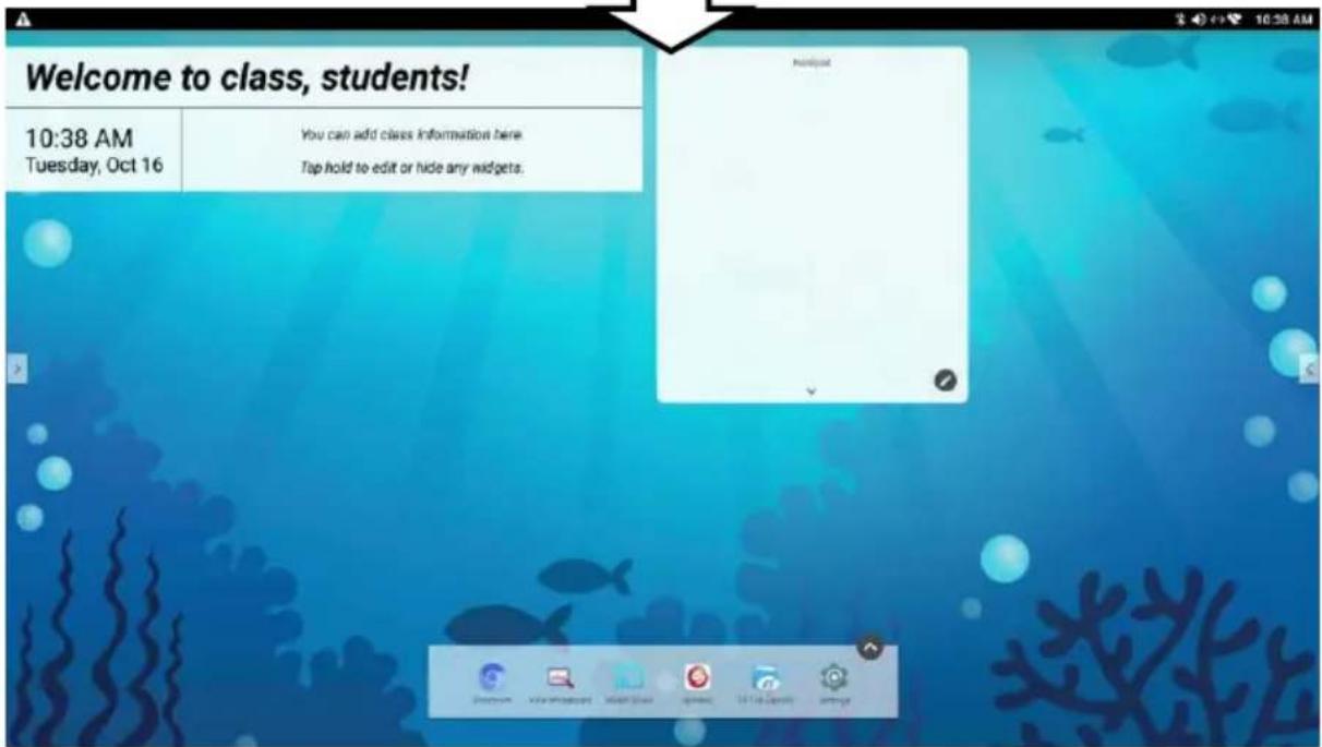Welcome to class, students! 10:38 AM Tuesday, Oct 16 You can add class information here. Tap hold to edit or hide any widgets.