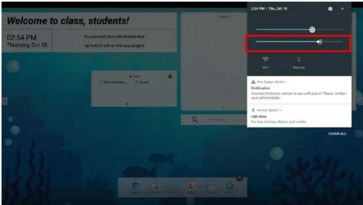 Welcome to class, students! 02:54 PM Thursday, Oct 18 You type add classes information here. Tap hold to edit or hide any widgets. After System Control > Notification Incorrect firmware version to use with panel! Please contact your administrator. Android Systems > USB drive For transferring chords and media CLEAR ALL