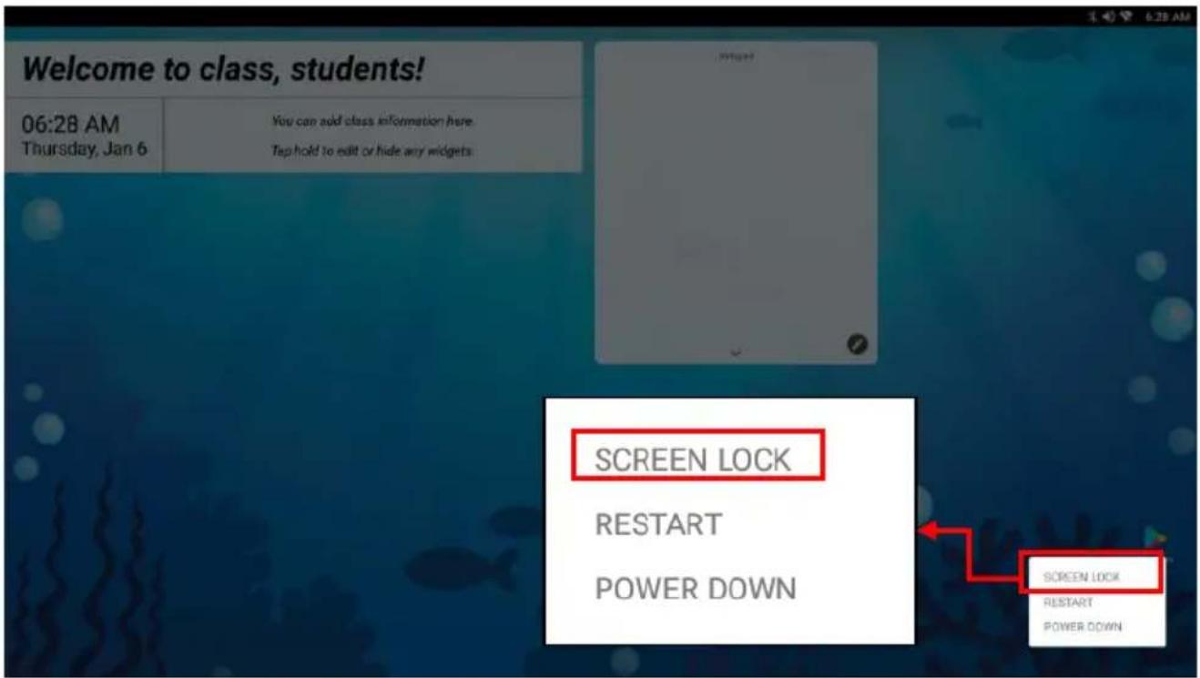 Welcome to class, students! 06:28 AM Thursday, Jan 6 You can add class information here. Tap hold to edit or hide any widgets SCREEN LOCK RESTART POWER DOWN SCREEN LOCK RESTART POWER DOWN