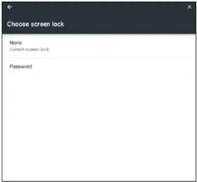 Choose screen lock None Current screen lock Password
