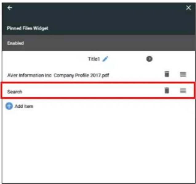 Pinned Files Widget Enabled Title1 AVer Information Inc: Company Profile 2017.pdf Search Add Item