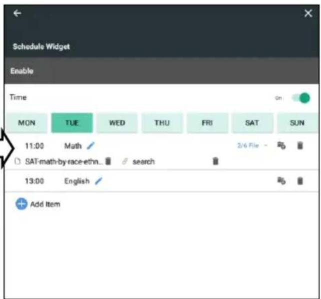 Schedule Widget Enable Time MON TUE WED THU FRI SAT SUN 11:00 Math 2/6 File - SAT-math-by-race-ethn.../search 13:00 English Add Item