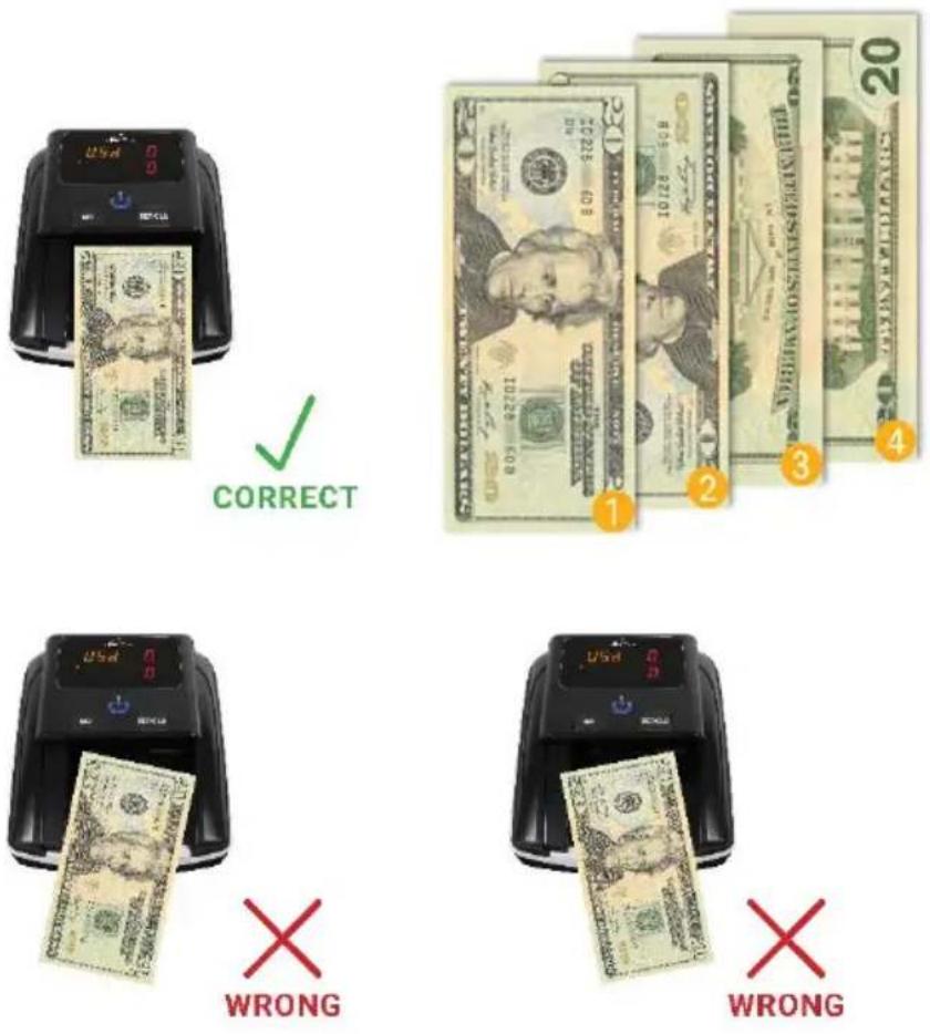 Royal Sovereign RCD-3120 - Inserting the banknotes correctly - 1