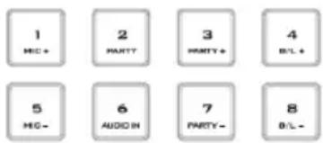 1 MIC+ 2 PARTY 3 PARTY+ 4 B/L+ 5 MIC- 6 AUDIO 7 PARTY- 8 B/L-