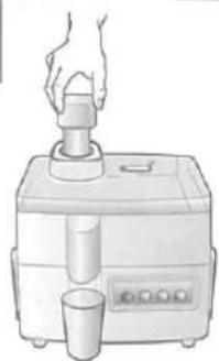 Illustration of a hand pressing down on a portable device with a cup nearby (no text or symbols)