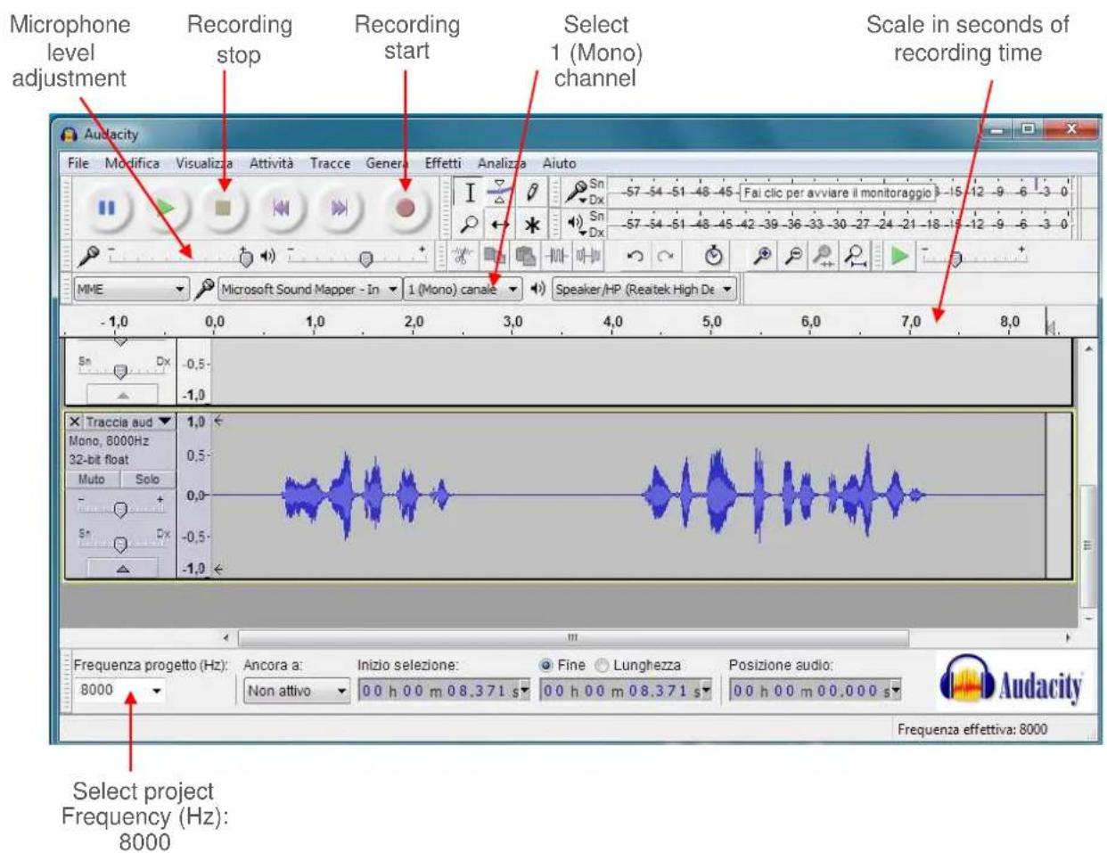 Tema AD610 - Appendix 3: Use of the AUDACITY software for audio files recording - 1