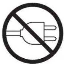 Prohibition sign for an orange and gray plug, indicating no protection or disapproval