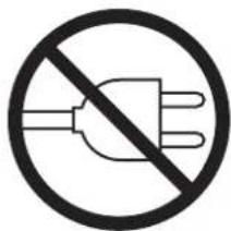 Prohibition sign with a crossed-out electrical plug symbol and the prohibition circle