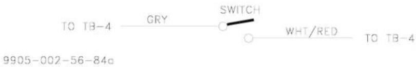 TO TB-4 GRY SWITCH WHT/RED TO TB-4 9905-002-56-84a