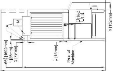 66½ [1692mm] 1 [25mm] 3 [79mm] A L M ½ [15mm] Rear of Machine Drive Unit U 6 [152mm]