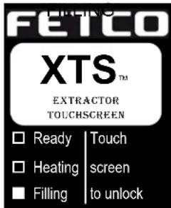 FETCO XTS™ EXTRACTOR TOUCHSCREEN Ready | Touch Heating | screen Filling | to unlock