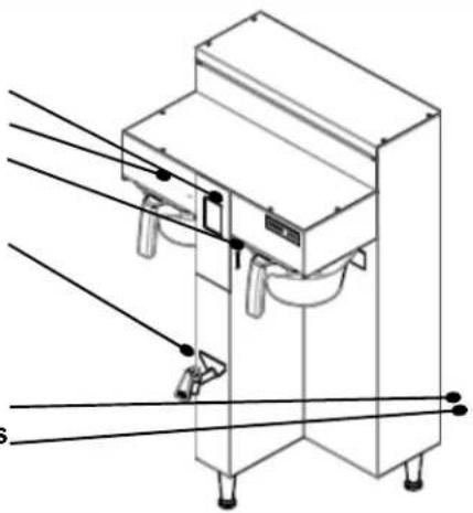 Fetco CBS-2152XTS2G - Layout of the brewer - 1