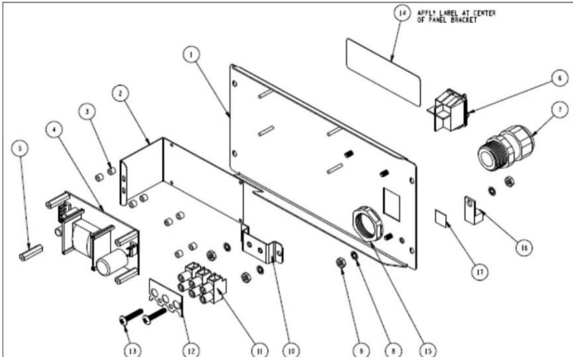 14 APPLY LABEL AT CENTER OF PANEL BRACKET 6 7 10 11 12 13 14 15 16 17