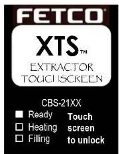 FETCO XTS™ EXTRACTOR TOUCHSCREEN CBS-21XX Ready Touch Heating screen Filling to unlock