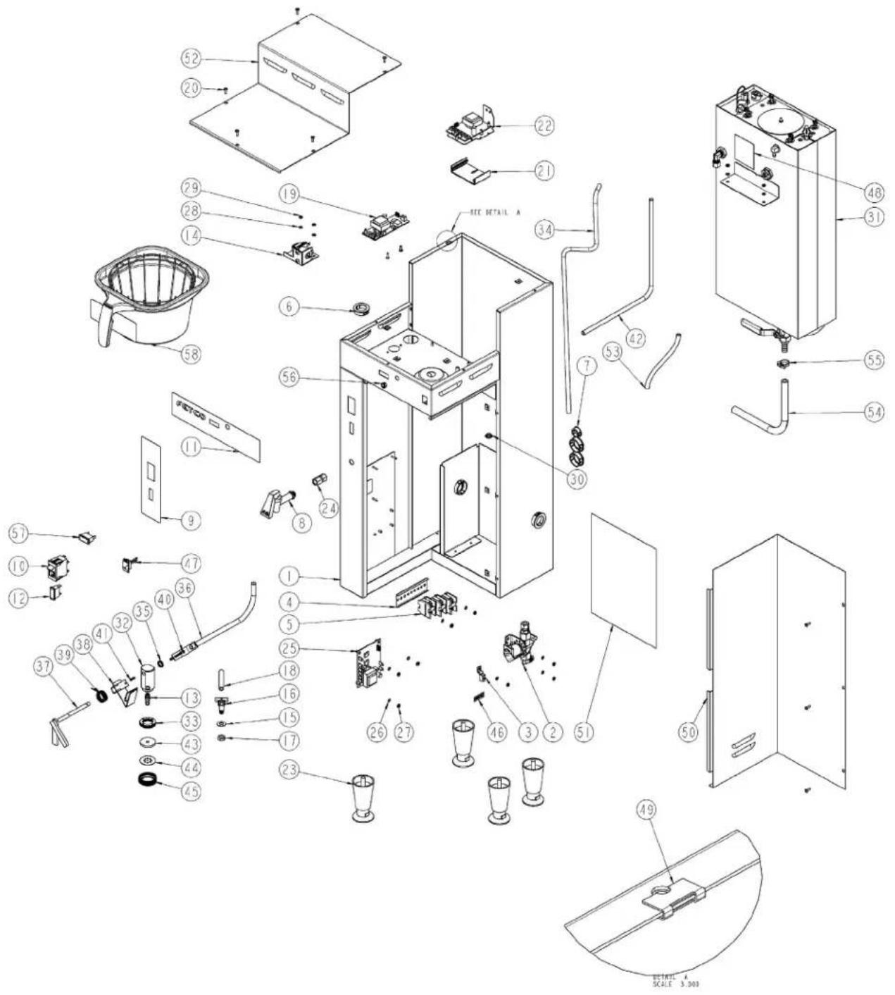 Exploded view diagram of a refrigerator with numbered parts and labeled parts in Chinese