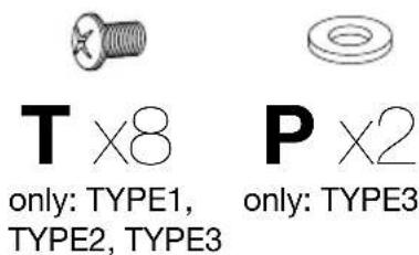 T x8 only: TYPE1, TYPE2, TYPE3 P x2 only: TYPE3