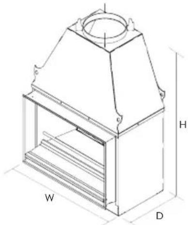 Escea EK1250 - A2 Product Dimensions - 1