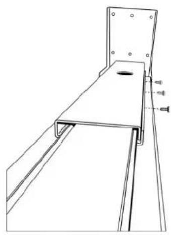 Technical line drawing of a structural bracket with mounting holes and a vertical guide (no text or symbols)