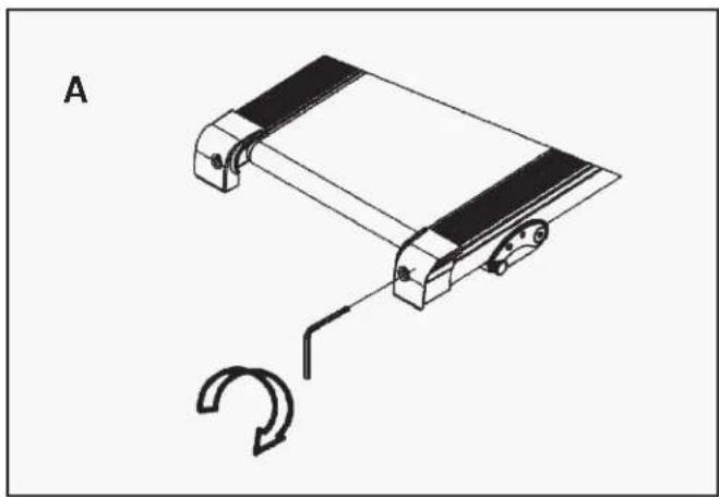 Technical line drawing of a mechanical device with a curved hook and a separate section labeled 'A' (no text or symbols on the device itself)