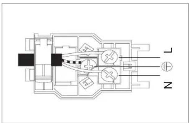 Technical schematic diagram of a mechanical or electrical component with labeled parts L and N