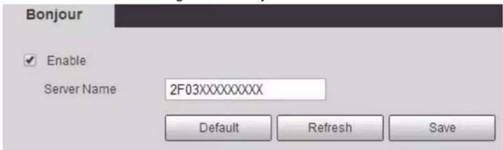 Bonjour Enable Server Name 2F03XXXXXXXXX Default Refresh Save