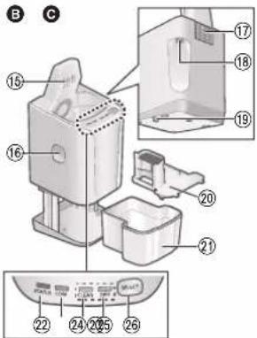 Technical diagram of a device with numbered parts, likely an industrial machine or appliance assembly.