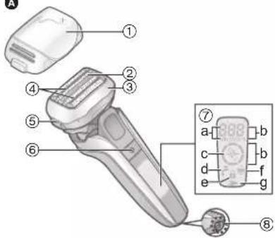 PANASONIC ES-LV9C - 部件說明 - 1