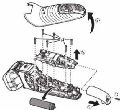 PANASONIC ES-LV9C - 내장된 충전식 배터리 분리 - 1
