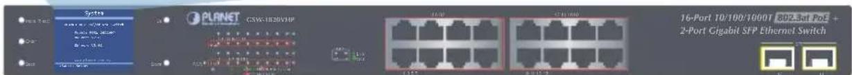System PLANET CSW-1826VHP 16-Port 10/100/1000T 802.3at PoE + 2-Port Gigabit SFP Ethernet Switch