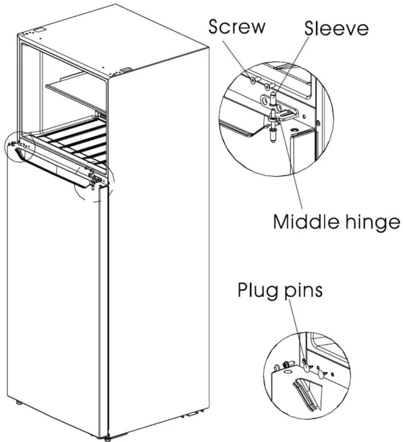 Screw Sleeve Middle hinge Plug pins