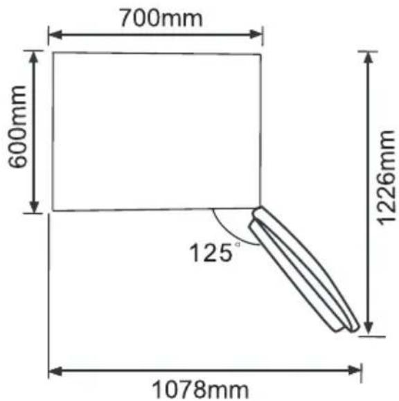 700mm 600mm 1226mm 125° 1078mm