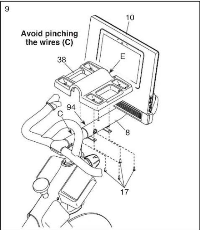 9 Avoid pinching the wires (C) 10 38 E 94 C 8 17