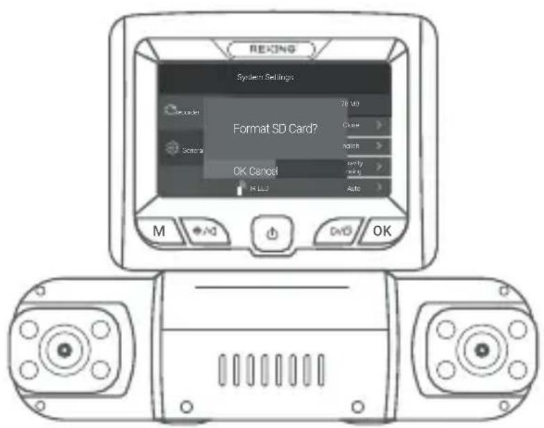RECKING System Settings! 78.40 Format SD Card? Close > Check > Apply OK Cancel R LED Auto > M Ad Dv5 OK