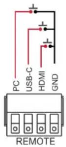 PC USB-C HDMI GND REMOTE